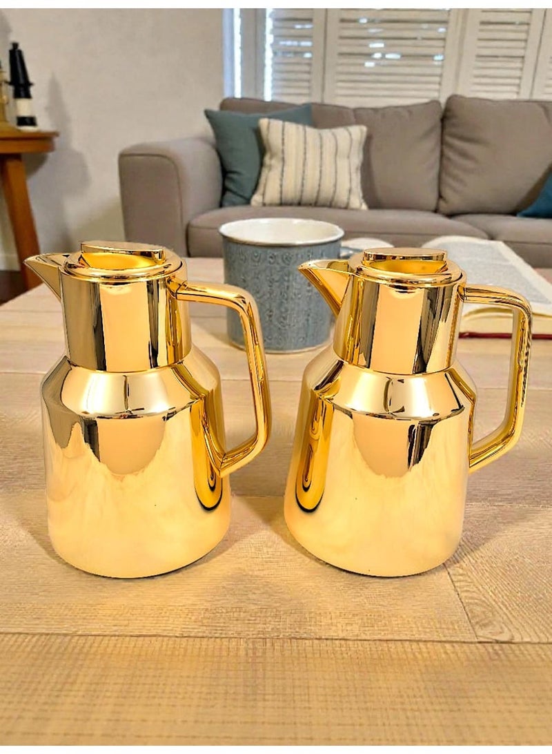 Rema Attractive Coffee and Tea Fridge Thermos Set with Elegant Design GOLD made of stainless steel 1L - Image 4